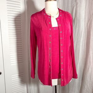 Slinky Brand Cardigan Size S Vintage 90's Maximalist Ballet Core Blouse